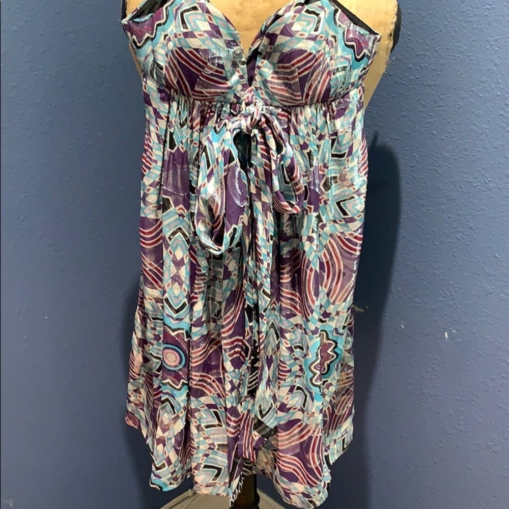 Purple and silver Nicole Miller  dress 2